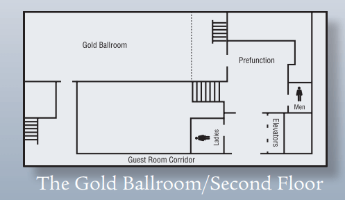 The Gold Ballroom space chart. 